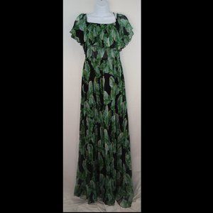 Off The Shoulder Green Floral Dress Size Small